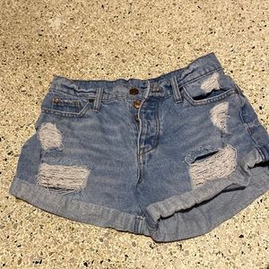 Jean shorts.